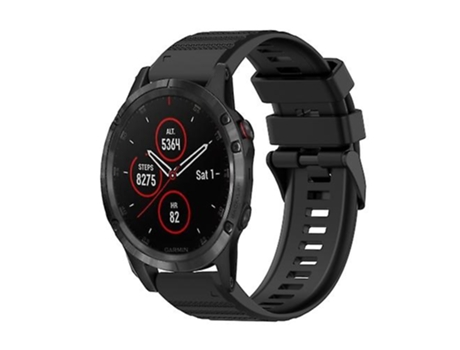 Correa De Reloj Inteligente Para Garmin Fenix 5 Plus, Correa De Silicona Negra De 22Mm VENISYMLIS