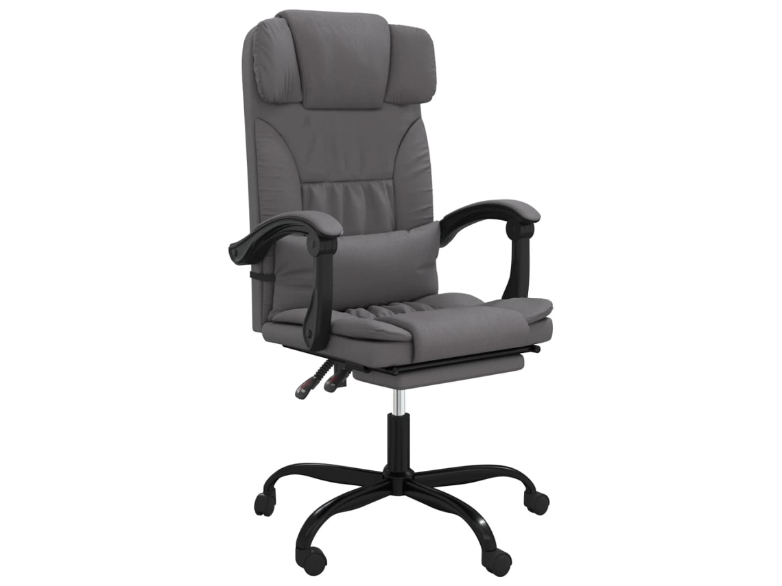 Maison Exclusive - Silla De Oficina Reclinable Cuero Sintético Gris