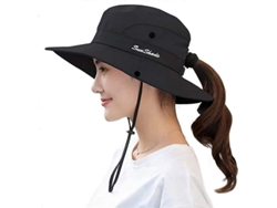 2026-sombrero De Sol Plegable Protección Uv Para Mujer Linjou Con Abertura Para Cola De Caballo Y Cordones Ajustables