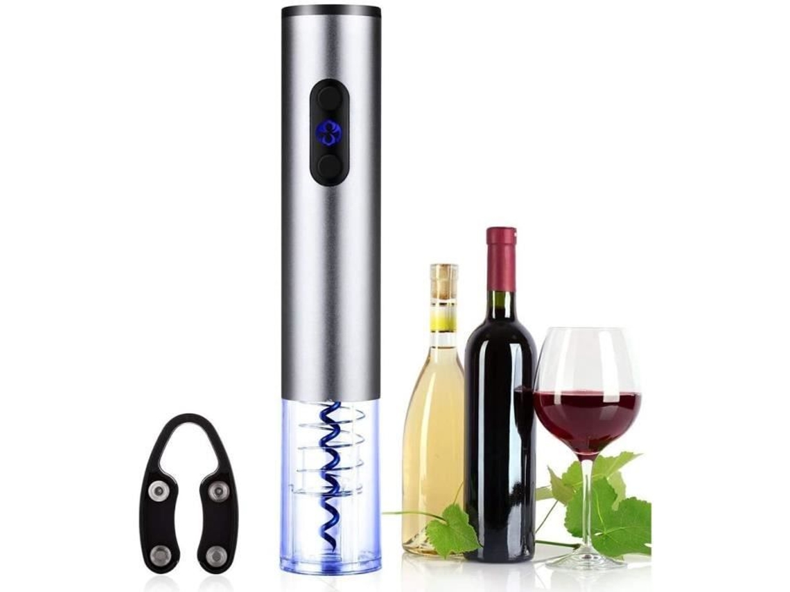 Saca-rolhas elétrico profissional, abridor de garrafas elétrico com cortador de folha removível para vinho, champanhe