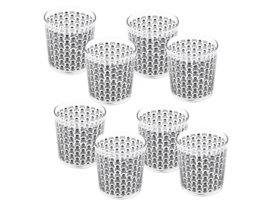 SCALPERS HOME - Set de 8 Vasos de Agua Calavera 35Cl