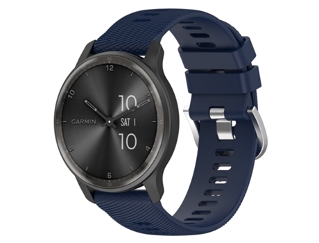 Correa de Reloj Inteligente para Garmin Forerunner 55 20 mm Textura Cruzada de Silicona de Color sólido (Azul Medianoche)