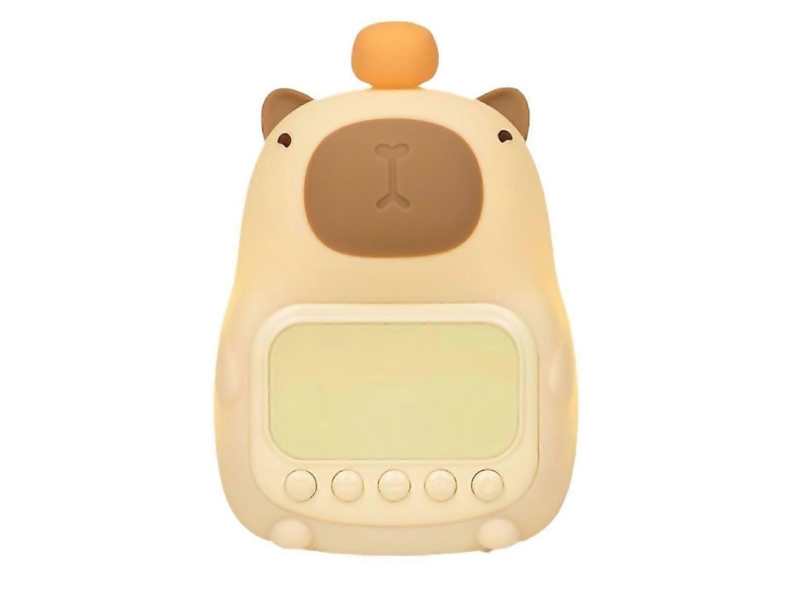 Lámpara de noche Capybara con reloj digital en silicona. Lámpara de noche con forma de animal de Rosewell.