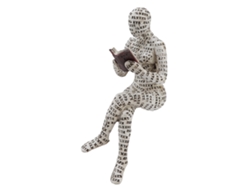 Figura de resina de mujer leyendo, mujer creativa con libro, adorno de estantería para el hogar Kofihety