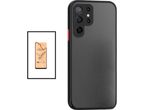 Kit Carcasa Trasera Protección Cámara + Protector de Pantalla Full Cover + Soporte de Auto Samsung Galaxy S22 Ultra 5G GIFT4ME Negro