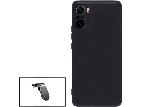 Kit Soporte Magnético L Safe Driving Coche y Funda Silicona Liquida Xiaomi Mi 11T Pro PHONECARE Negro