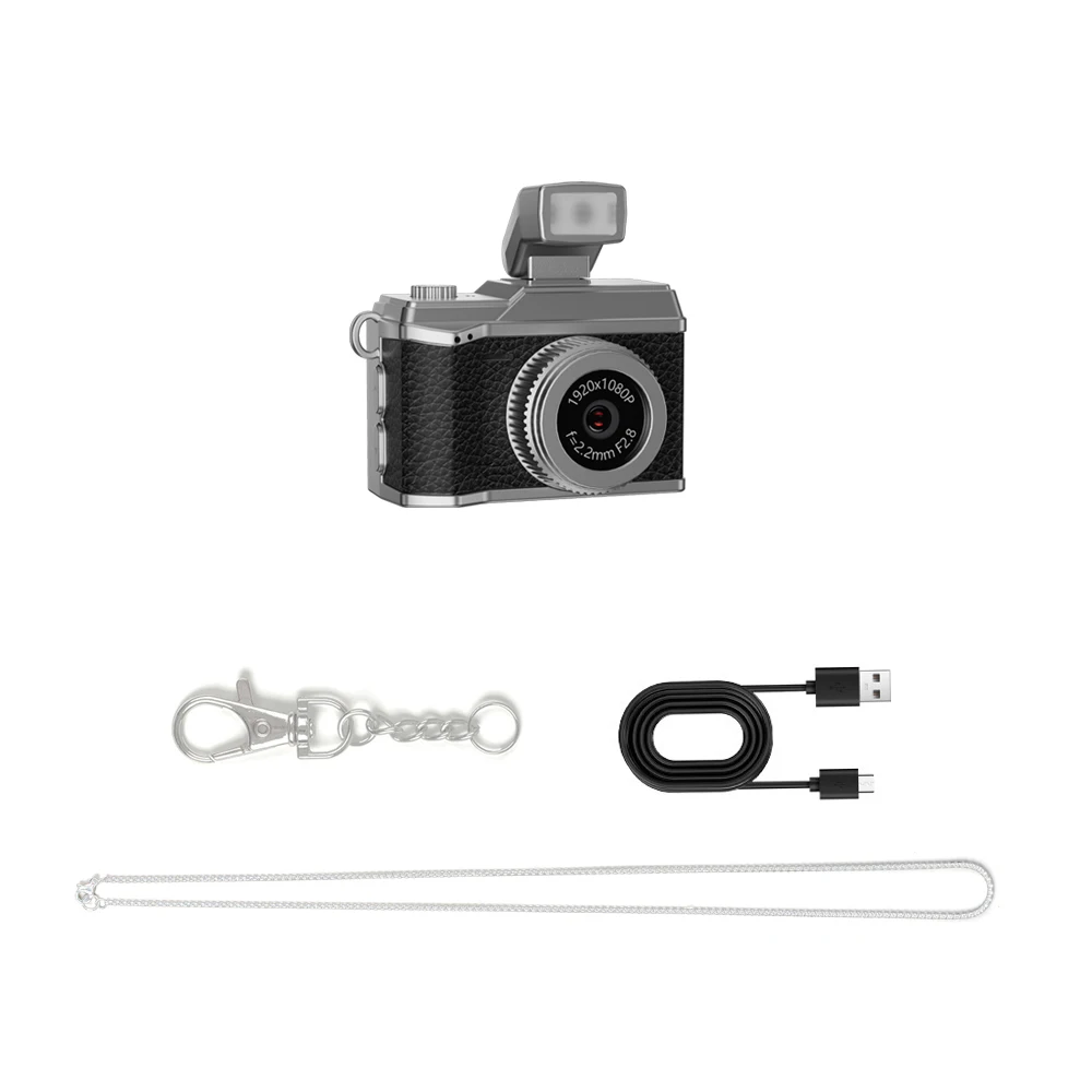 Mini Câmera, Tela Ips de 0,96 Polegadas, 1080p, com Flash Led e Vários Filtros. MDUG (preto 64 Gb)