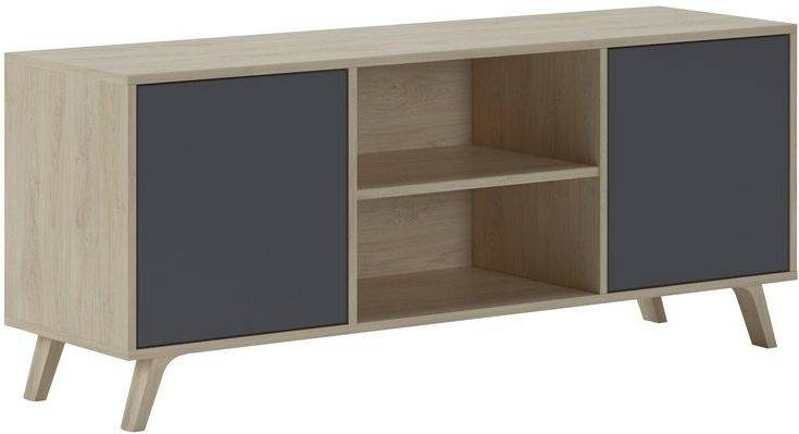 Skraut Home Mueble de para 57 140 40 cm indicado 3240505560 modelo wind puccini 2 puertas abatibles color gris tv140windpuccgris 140x40x57cm