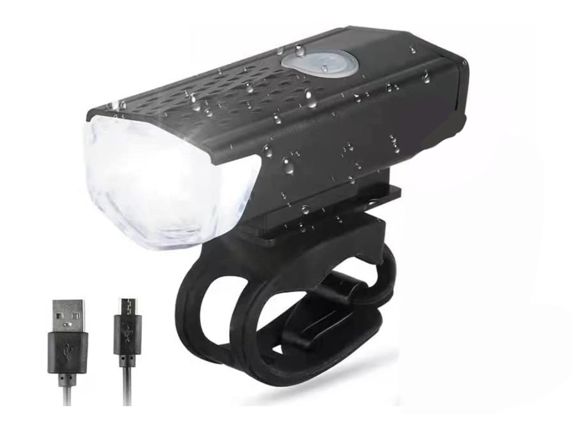 YIZHOOD Luces de bicicleta recargables USB con accesorios DES863 (negro)