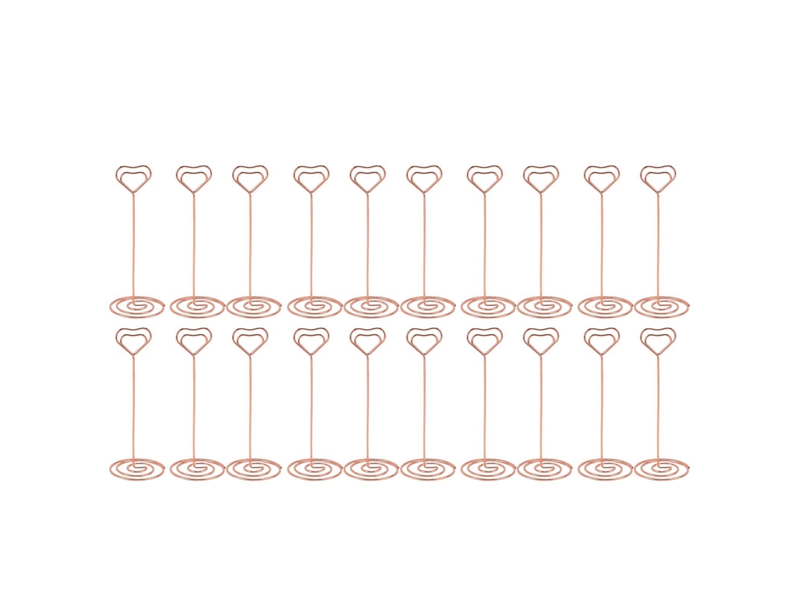 20 Piezas Portanúmeros De Mesa De Hierro Decorativos Portaretratos Notas Para Boda Fiesta Cumpleaños 12cm Oro Rosa