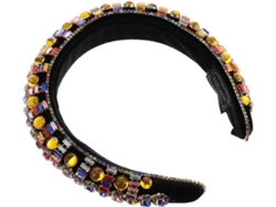 Diadema Ancha Retro Barroca Acolchada Con Pedrería, Accesorio Brillante Para El Cabello Para Mujeres Y Niñas.