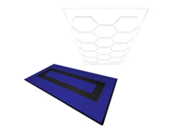 Metaplacas de polipropileno con cantos azules (90) y negros (30) y luz LED hexagonal para techo Monstershop (120 unidades)
