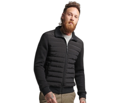 Abrigo de Malla para Hombre SUPERDRY (2XL - Malla - Negro)