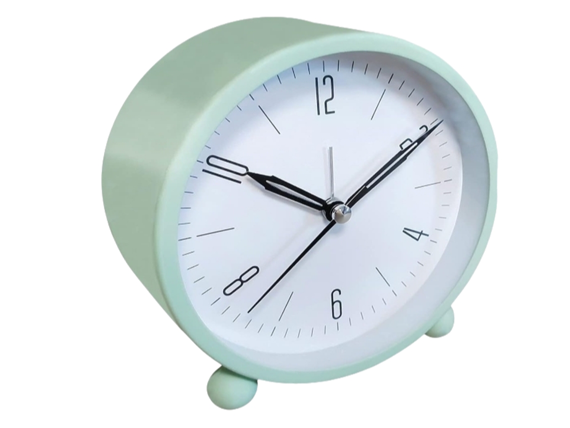 Reloj despertador analógico de 4 pulgadas, súper silencioso, sin tictac, funciona con pilas, alarma fuerte, fácil de configurar, luz nocturna, reloj