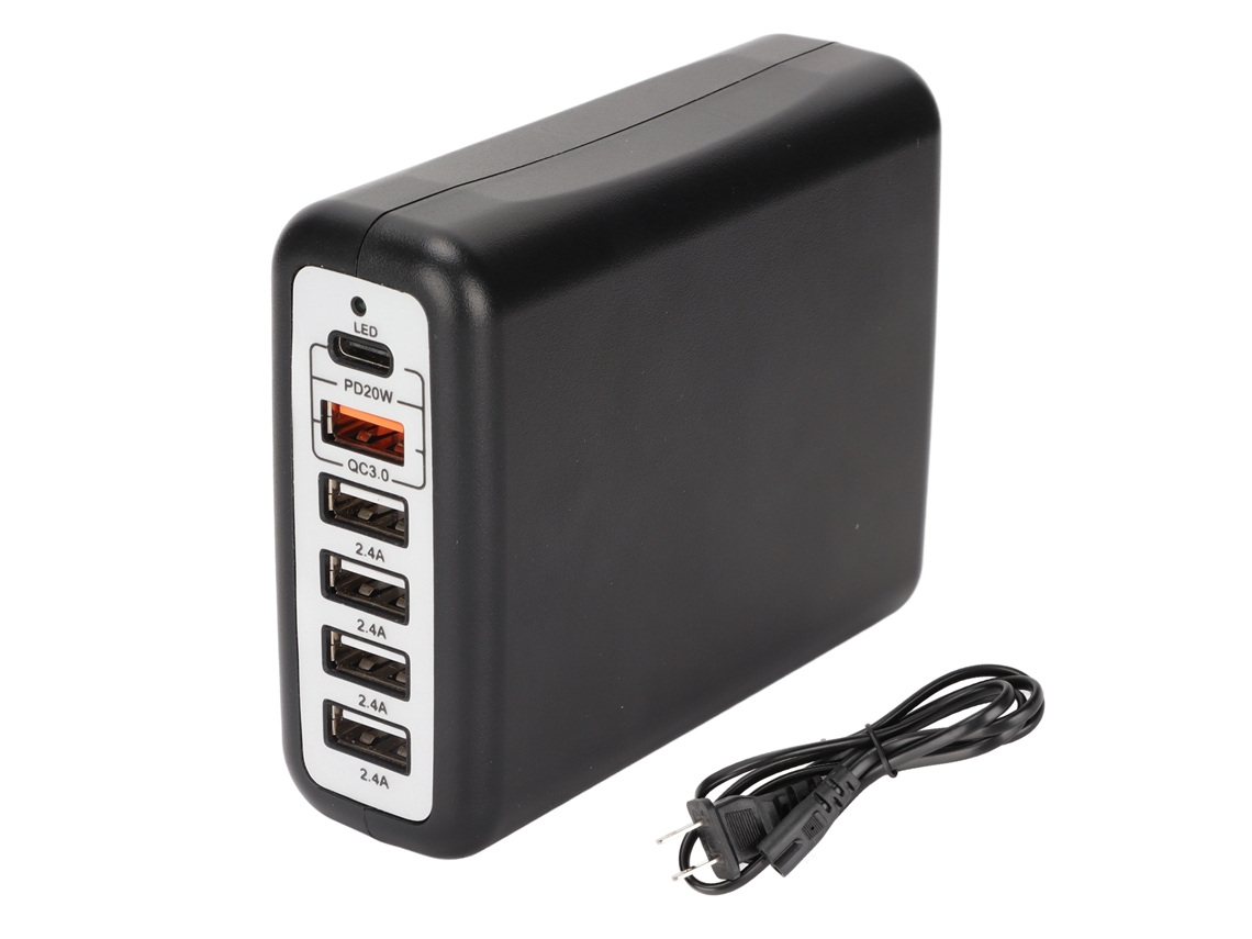 Estación De Carga Usb A13 De 100 W Con 4 Puertos De Carga Rápida Pd Qc3.0 Y Enchufe Estadounidense.
