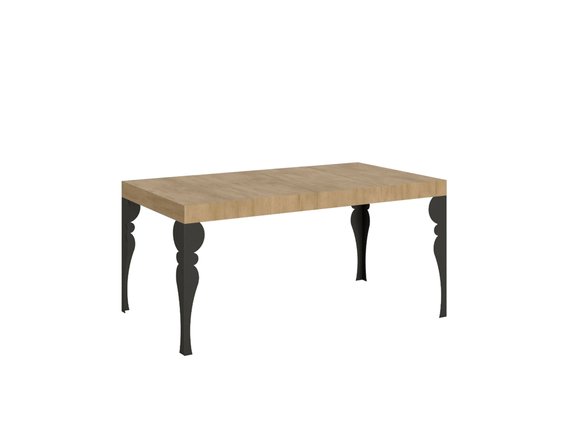Mesa extensible Paxon Premium 130/390x90 cm Roble natural con patas antracita Itamoby