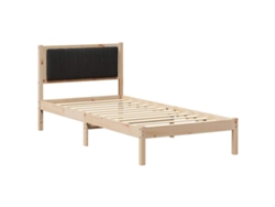 Maison Exclusive - Estructura De Cama Con Cabecera Tapizada Negro 90 X 190 Cm