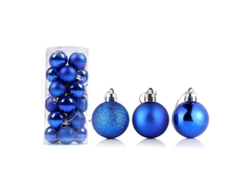 2026-24 Adornos Navideños De Plástico Reutilizables Para Árbol De Navidad Decoración Hogar 4-8cm 8 Cm Azul Real