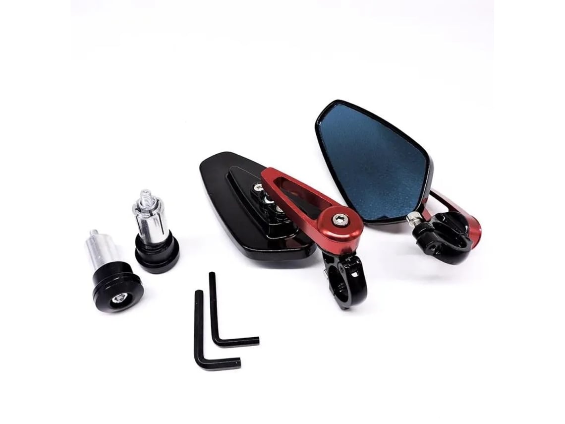 1 Par De Espejos Retrovisores Laterales De Aluminio Para Motocicleta De 7/8" (22 Mm) (rojos) Eifson