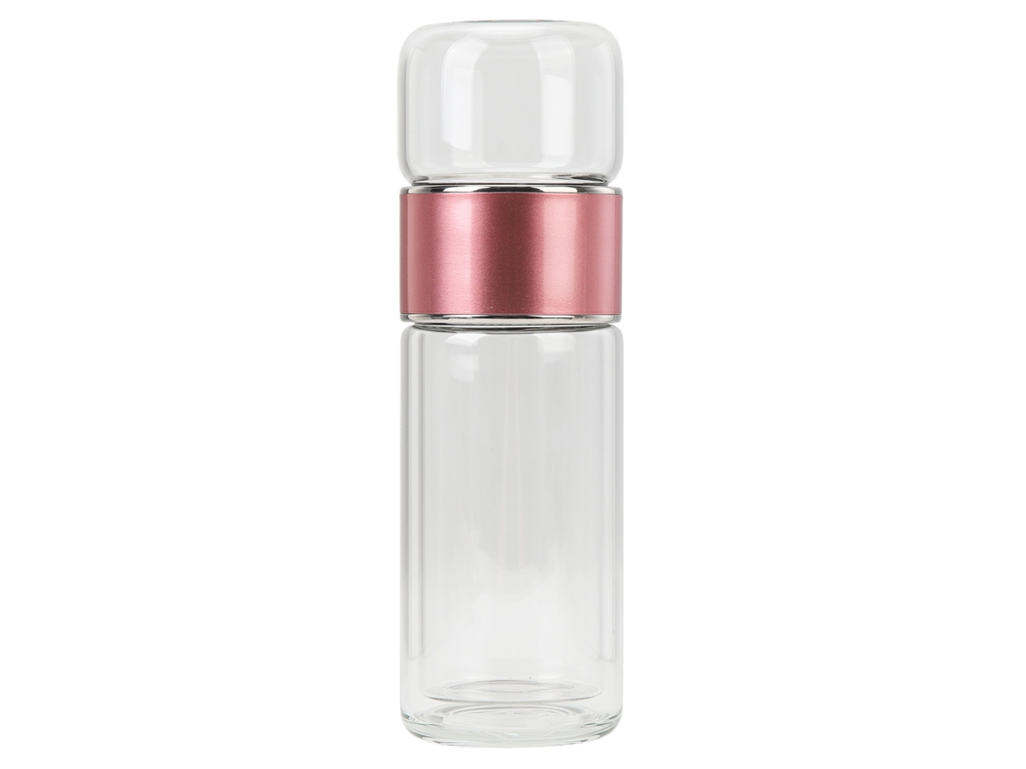 Botella De Vidrio De Doble Pared Con Separador Para Té Y Agua, Portátil Y Multifuncional.