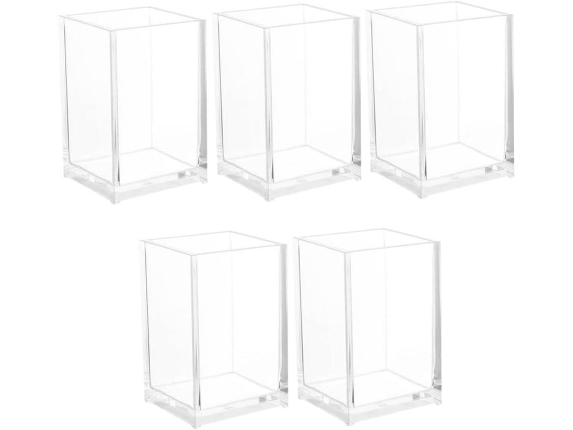 Organizadores De Pinceles Y Portalápices De Acrílico Transparente De 5 Piezas Para Oficina, Escuela Y Hogar.