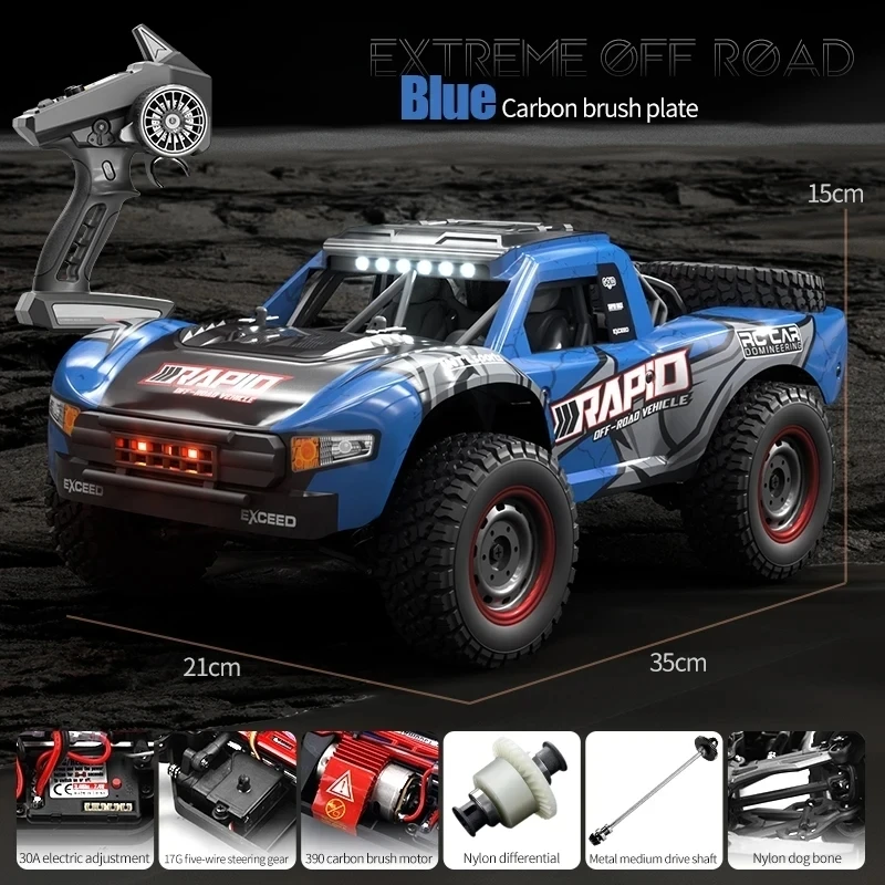 (azul) Caminhão Off-road Para Deserto Com Motor Brushless De Alta Velocidade 2.4g