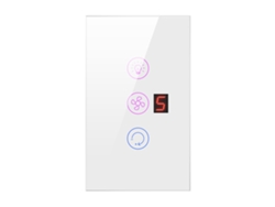 Ventilador Inteligente Y Interruptor De Luz Tuya Con Pantalla Táctil, Control Por Voz Y Ajuste De Velocidad Por Wifi.
