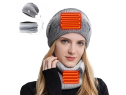 2026-set Gorro Bufanda Caliente Usb Teñido A Mano Tejido Invierno Para Hombres Mujeres Ski Ciclismo Running Exterior 2 Piezas