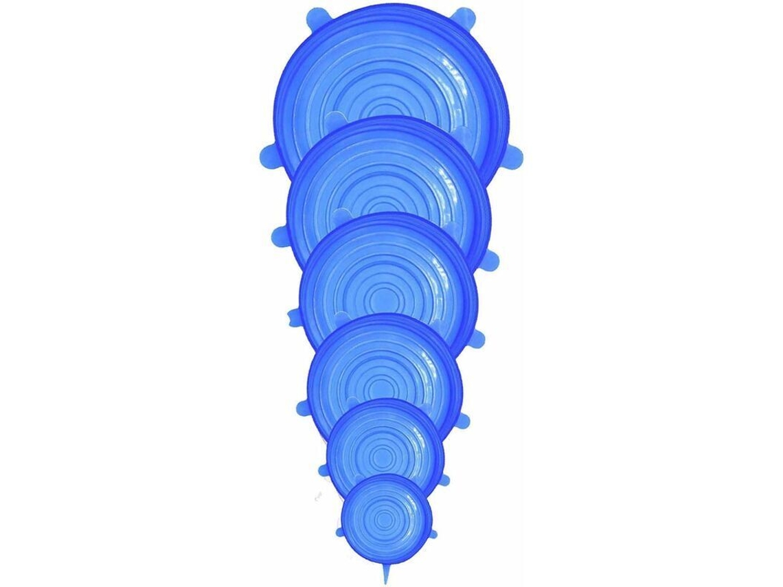 Juego 6 Tapas De Silicona Extensibles Sin Bpa – 6 Tamaños Para Microondas, Horno Y Nevera