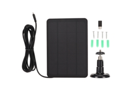 Panel Solar Para Cámara 5v 4w Silicio Monocristalino Ip65 Resistente Al Agua Usb C Negro