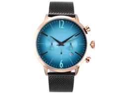 Reloj De Cuarzo Para Hombre Con Correa De Red De Aleación Dial Redondo Negro Y Verde Menta