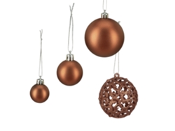 Relaxdays Set De 100 Bolas De Navidad Para Árbol, Decoración Mate/brillo/con Purpurina, Ø 3/4/6 Cm, Marrón