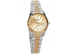 Reloj De Pareja Nary Moda Analógico Cuarzo Dial Redondo Mujer Plata Oro