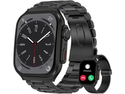 Reloj inteligente Yizhood con pantalla Ultra HD de 2.0 pulgadas y diseño curvo 3D, llamadas Bluetooth, monitorización de frecuencia cardíaca y SpO2 (negro) (dos correas)