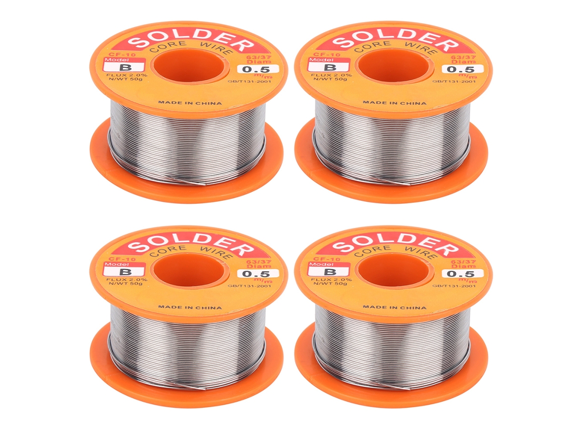 4 Rollos De Alambre De Soldadura De Estaño Profesional Sin Limpieza De 50 G Y 0,5 Mm