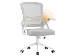 Silla de Oficina Ejecutiva Ergonómica RACINGREAT (Brazos plegables - Malla) Modelo M Gris