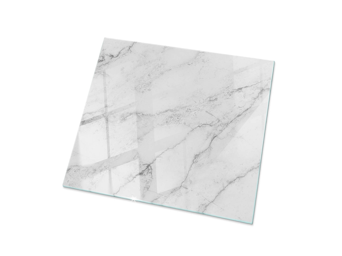 Tapa De Mesa Cuadrado Espelharte (60x60 Cm - Patrón De Superficie De Mármol - Blanco)