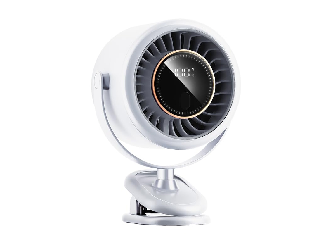 Mini Ventilador Con Clip, Con Hasta 12 Horas De Autonomía, 6 Velocidades Y Funcionamiento Silencioso.