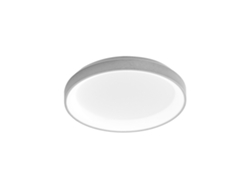 Lámpara de techo LED moderna regulable Krizia, 30 W, luz natural 4000 K, 2700 lm, difusor opal, aluminio blanco satinado, diámetro 25 cm, IP20. Gea Luce