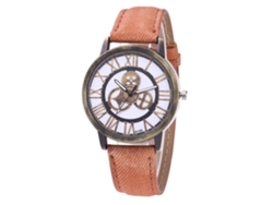 Reloj De Pulsera Unisex Casual Zhoulianfa Con Correa De Jean Café Analógico