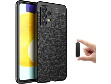 Kit Funda y Soporte Magnético Samsung A53 5G Rugged Leather (Negro)