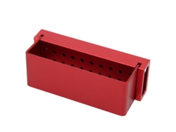 Caja De Desinfección De Brocas Dentales De Acero Inoxidable Con 30 Huecos, Portabrocas Para Herramientas Dentales Rojo