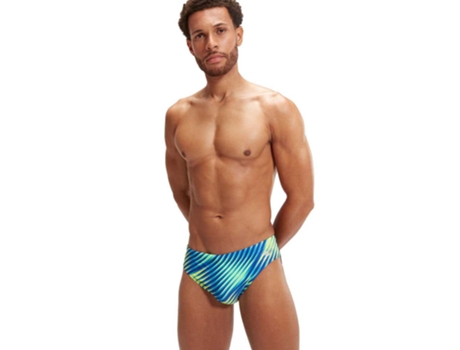 Slip de Banho Allover Digital 7 Cm Azul Uk 32 Homemspeedo