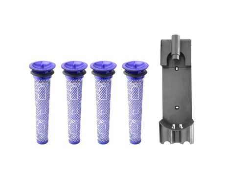 1 soporte de montaje en pared 4 prefiltros, para aspiradora de mano Dyson serie V7 V8, accesorios de filtro de estación de acoplamiento