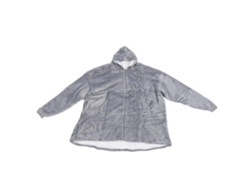 Manta Con Capucha Cálida Y Cómoda Con Cremallera Para El Hogar Y El Camping, 1 Kg, Color Gris.