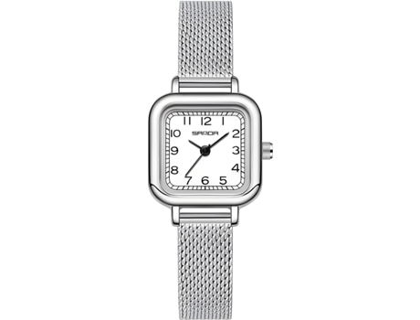 VEANXIN Relojes cuadrados de pulsera de reloj de oro vintage para mujer-Acero Oro