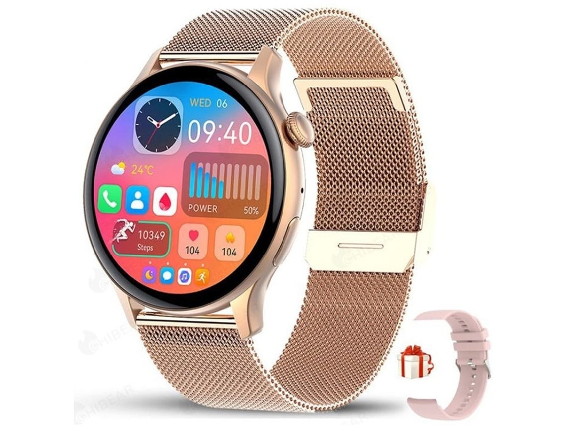 Reloj inteligente Bluetooth, llamadas, reproductor de música, presión arterial, oxígeno en sangre, monitor de frecuencia cardíaca, actividad, deportes, impermeable, rosa, Yizhood