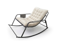 Silla Mecedora Tumbona Beige. Muebles De Dormitorio, Jardin O Terraza