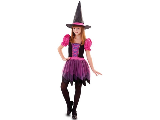 Disfraz de Niña DISFRAZZES Bruja Con Tutú Rosa (Talla: 5 a 6 años)