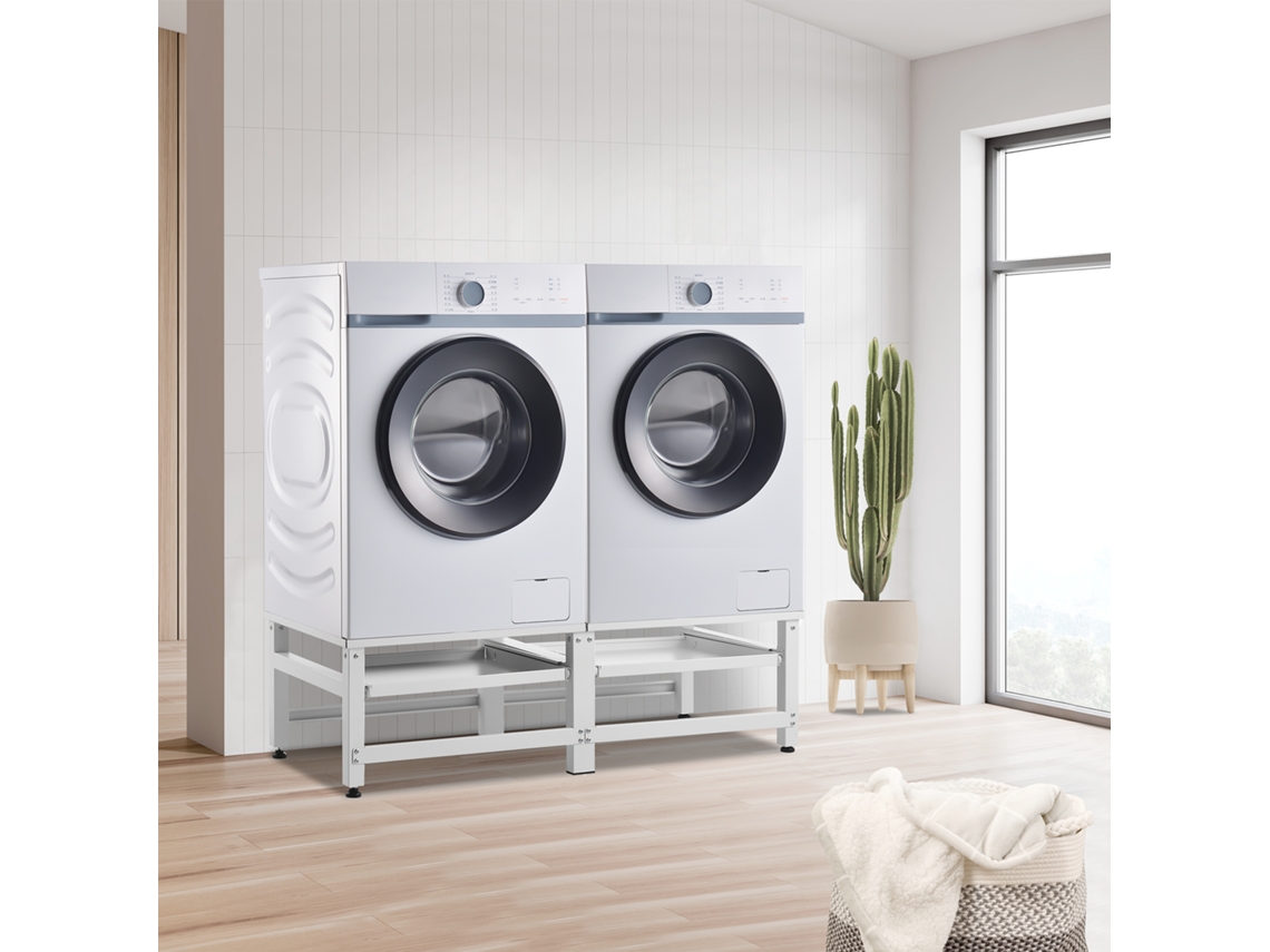 Soporte para Maquinas de Ruepa [EN.CASA] (Acero - Blanco - 124 x 54 x 37 cm)